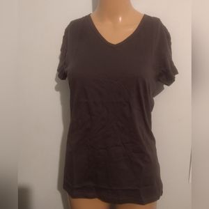 Women's short sleeve v-neck cotton T-shirt